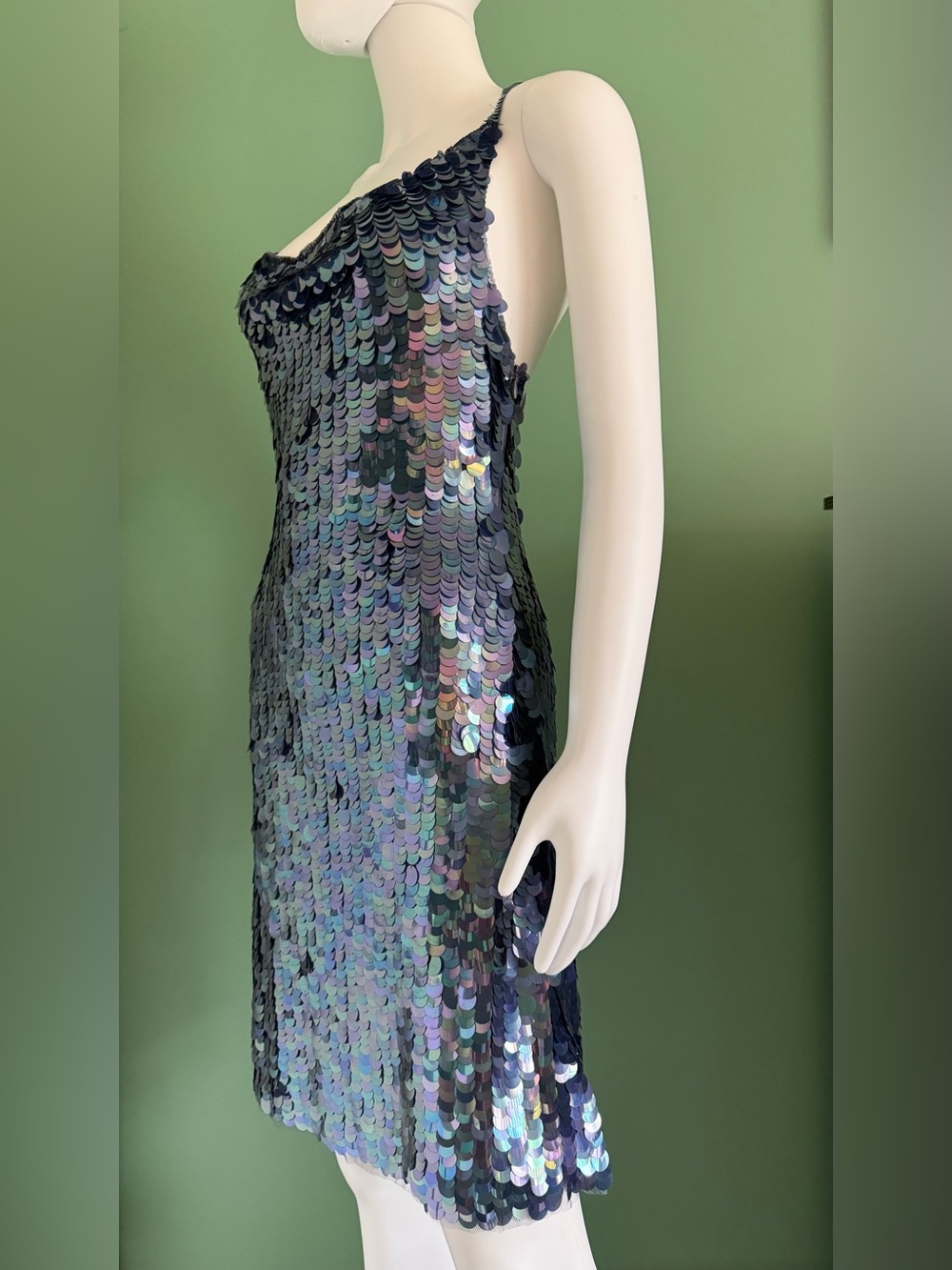 Betsey Johnson Vintage Iridescent Multi-Sequin Slip Dress - Picture 7 of 15
